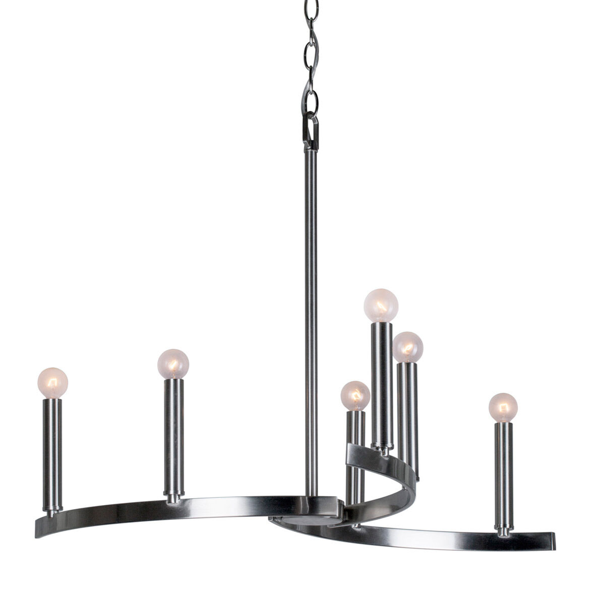 Signature 6 Light 27.25 inch Brushed Nickel Chandelier Ceiling Light