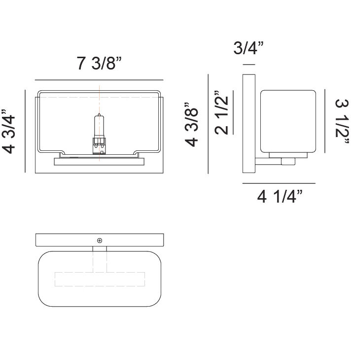 Chiclet Wall Sconce Wall Light in Chrome