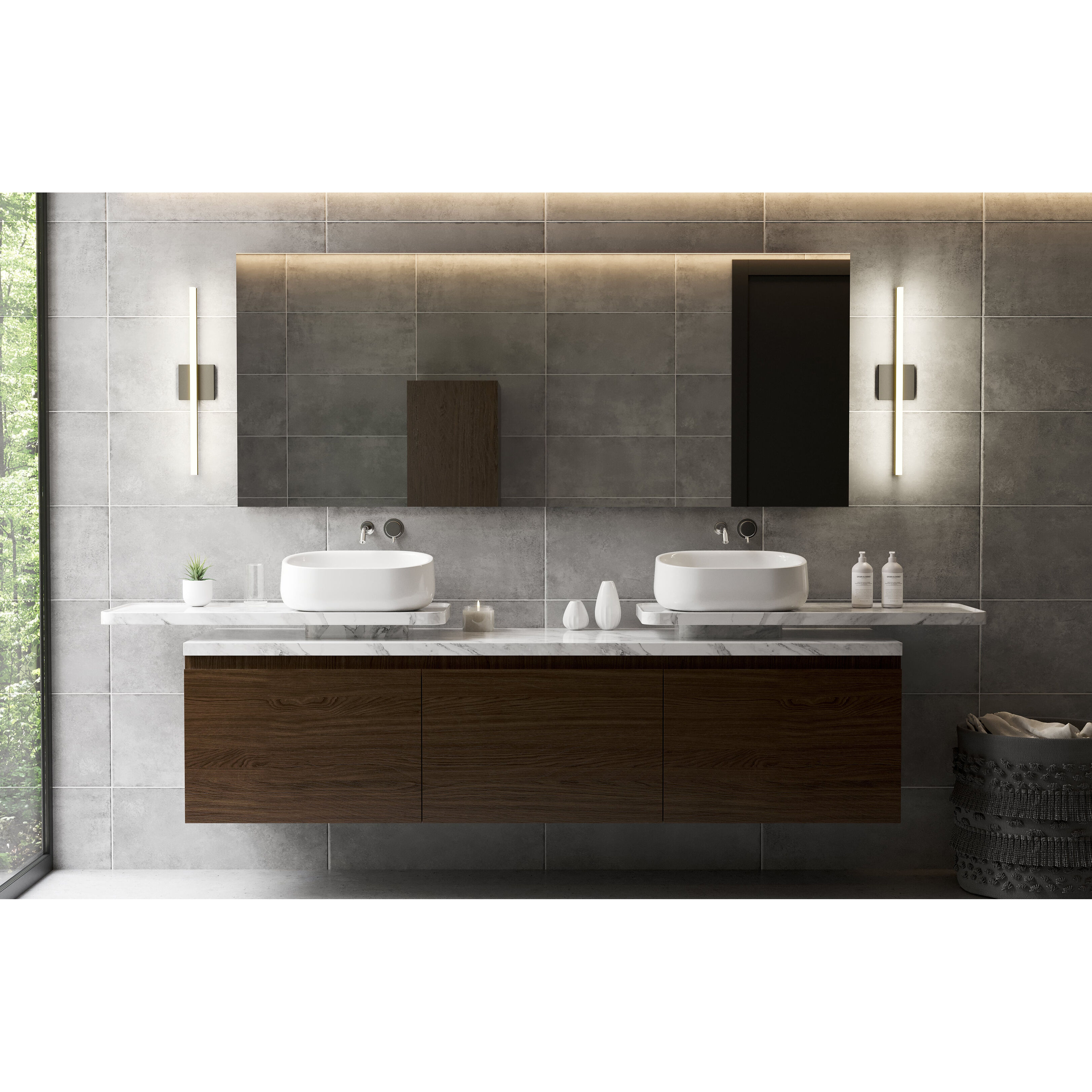 Stix LED 0.75 inch Bright Satin Aluminum Vanity Light Wall Light