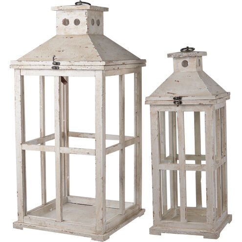 Reed 11.5 inch White Lantern, Set of 2