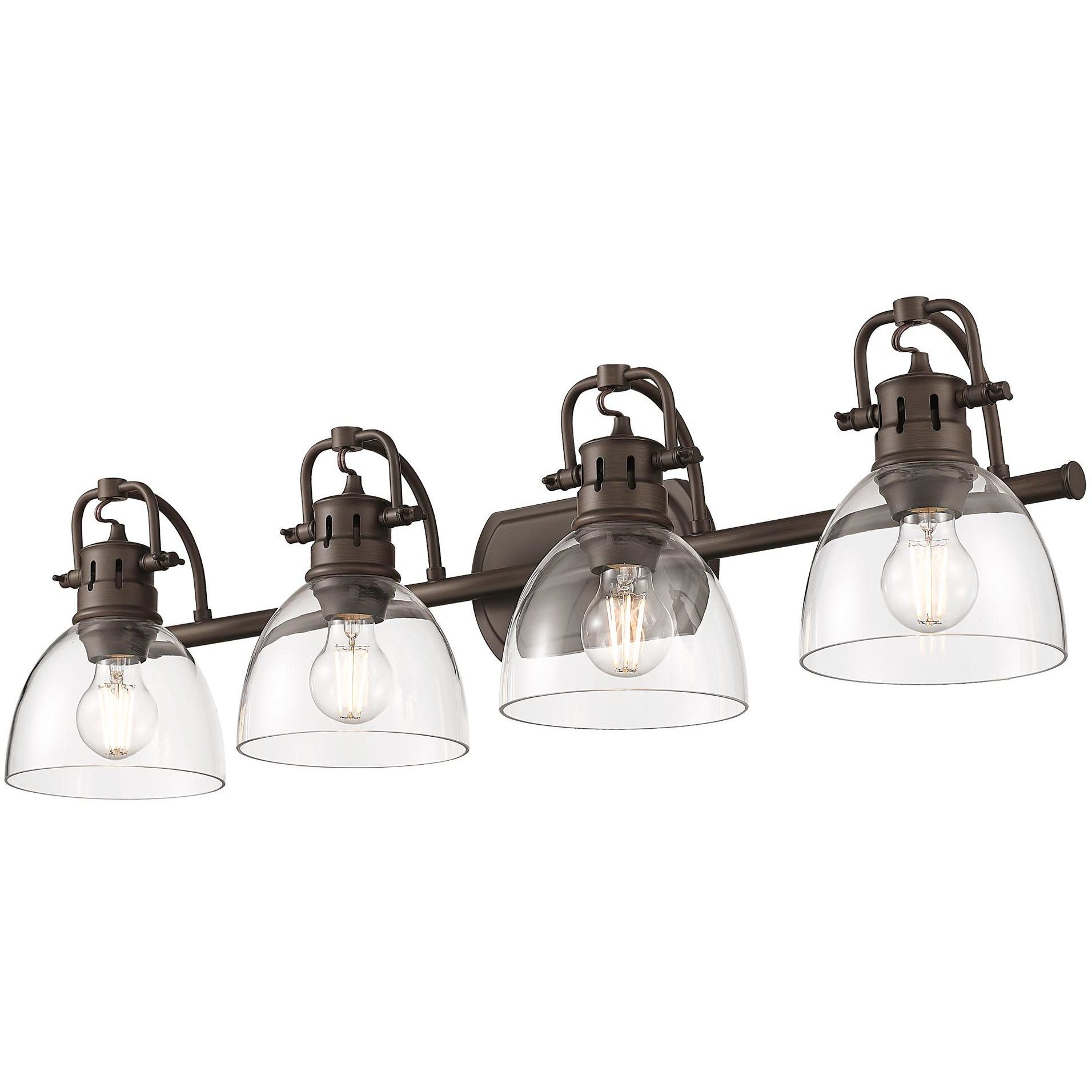 Yep Duncan Vanity Wall Light in Rubbed Bronze, Clear Glass