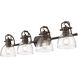 Yep Duncan Vanity Wall Light in Rubbed Bronze, Clear Glass
