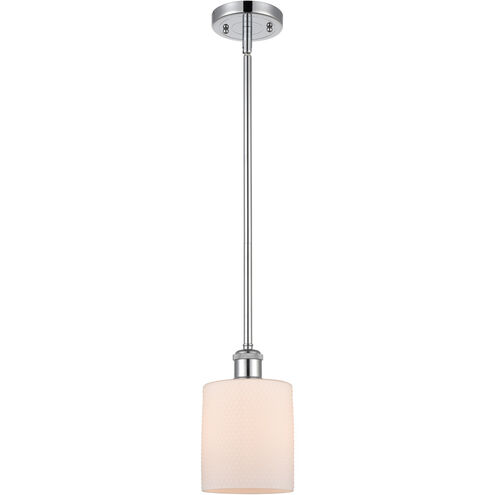 Ballston Cobbleskill 1 Light 5 inch Polished Chrome Pendant Ceiling Light in Matte White Glass, Ballston