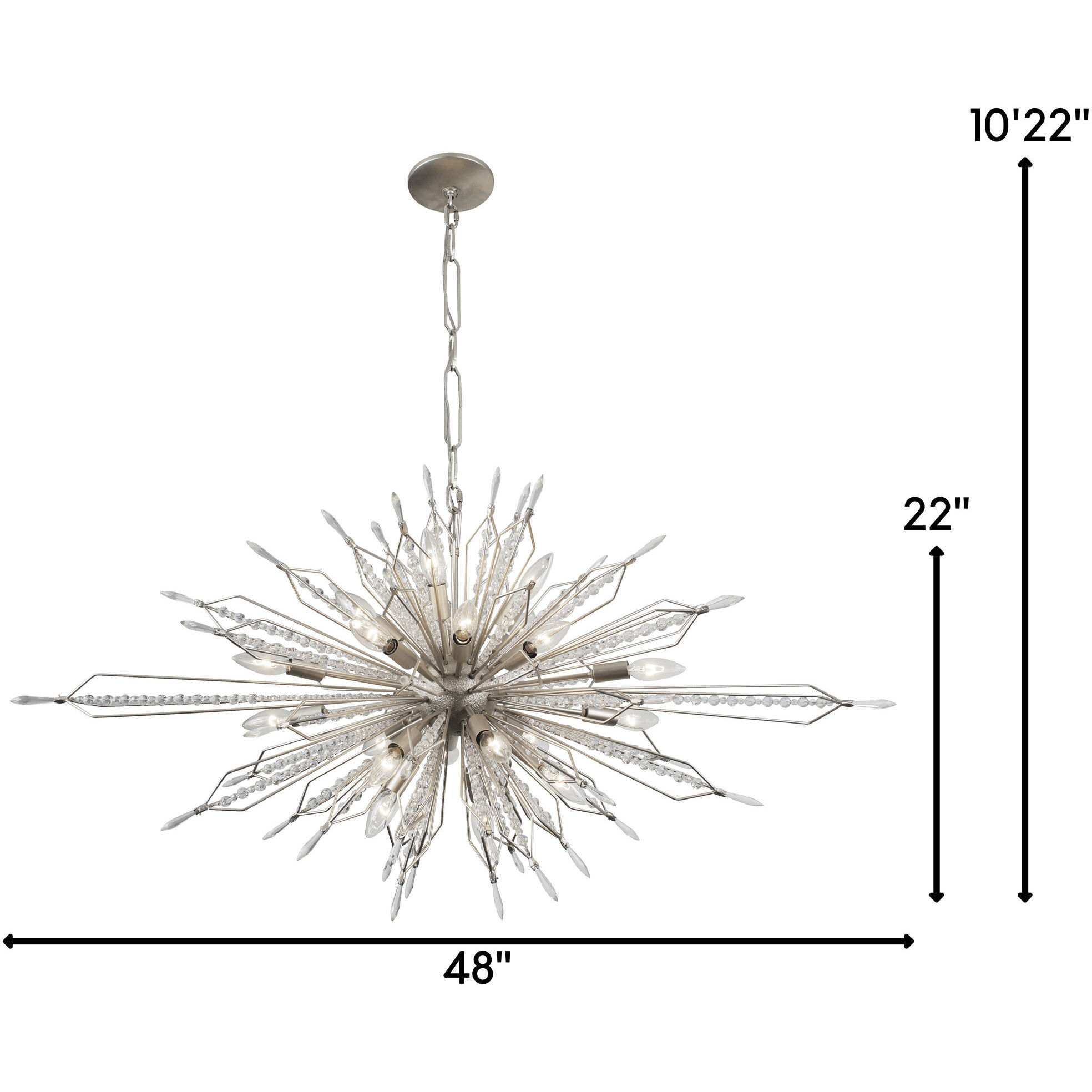 Orbital 20 Light 48 inch Gold Dust Linear Pendant Ceiling Light