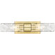 Ballston Urban 2 Light 18 inch Satin Gold Bath Vanity Light Wall Light in Deco Swirl Glass