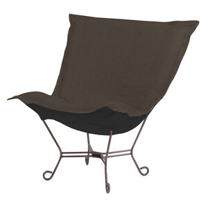 Puff Titanium Frame with Sterling Charcoal Scroll Chair with Cover