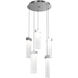 Parallel LED 18.6 inch Classic Silver Chandelier Ceiling Light in Clear Rimelight, 2700K LED, Round Multi-Port