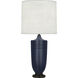 Michael Berman Hadrian 28.75 inch 150.00 watt Matte Midnight Blue Table Lamp Portable Light in Deep Patina Bronze
