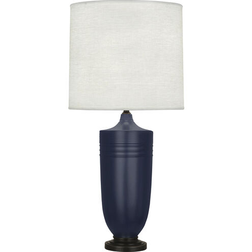 Michael Berman Hadrian 28.75 inch 150.00 watt Matte Midnight Blue Table Lamp Portable Light in Deep Patina Bronze