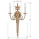 Cast Brass Wall Mount 2 Light 12.5 inch Matte Brass ADA Sconce Wall Light