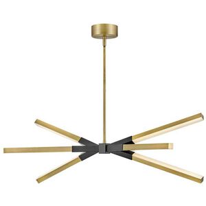 Rae LED 39 inch Lacquered Brass with Black Indoor Linear Chandelier Ceiling Light