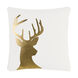 Holiday 18 X 18 inch Ivory/Metallic - Gold Pillow Cover, Square