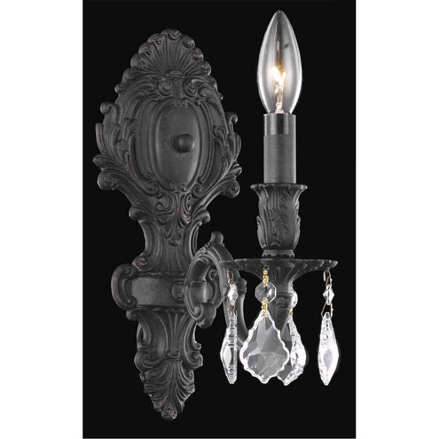 Monarch 1 Light 5 inch Dark Bronze Wall Sconce Wall Light in Clear, Royal Cut