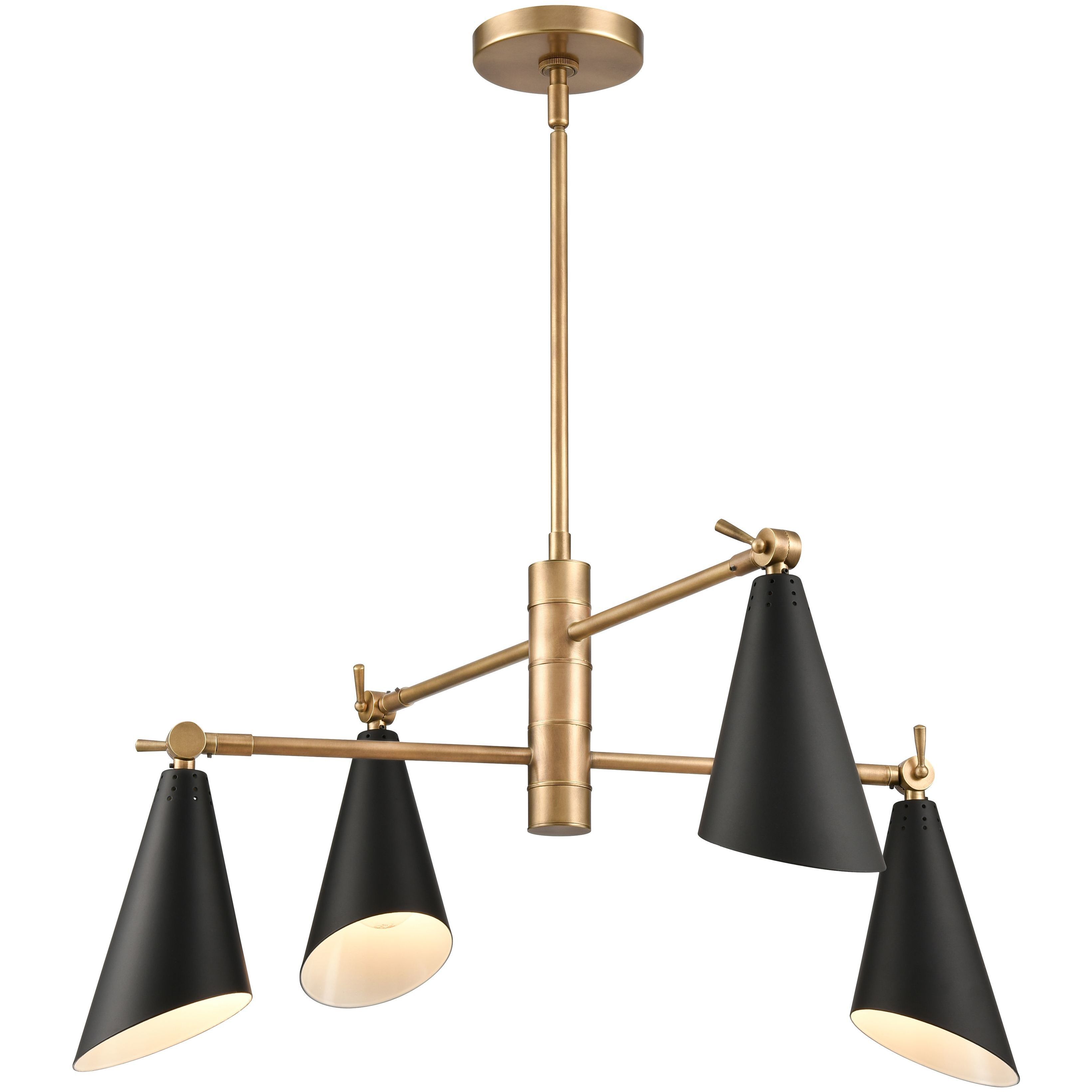 Luca 4 Light 26 inch Natural Brass Chandelier Ceiling Light