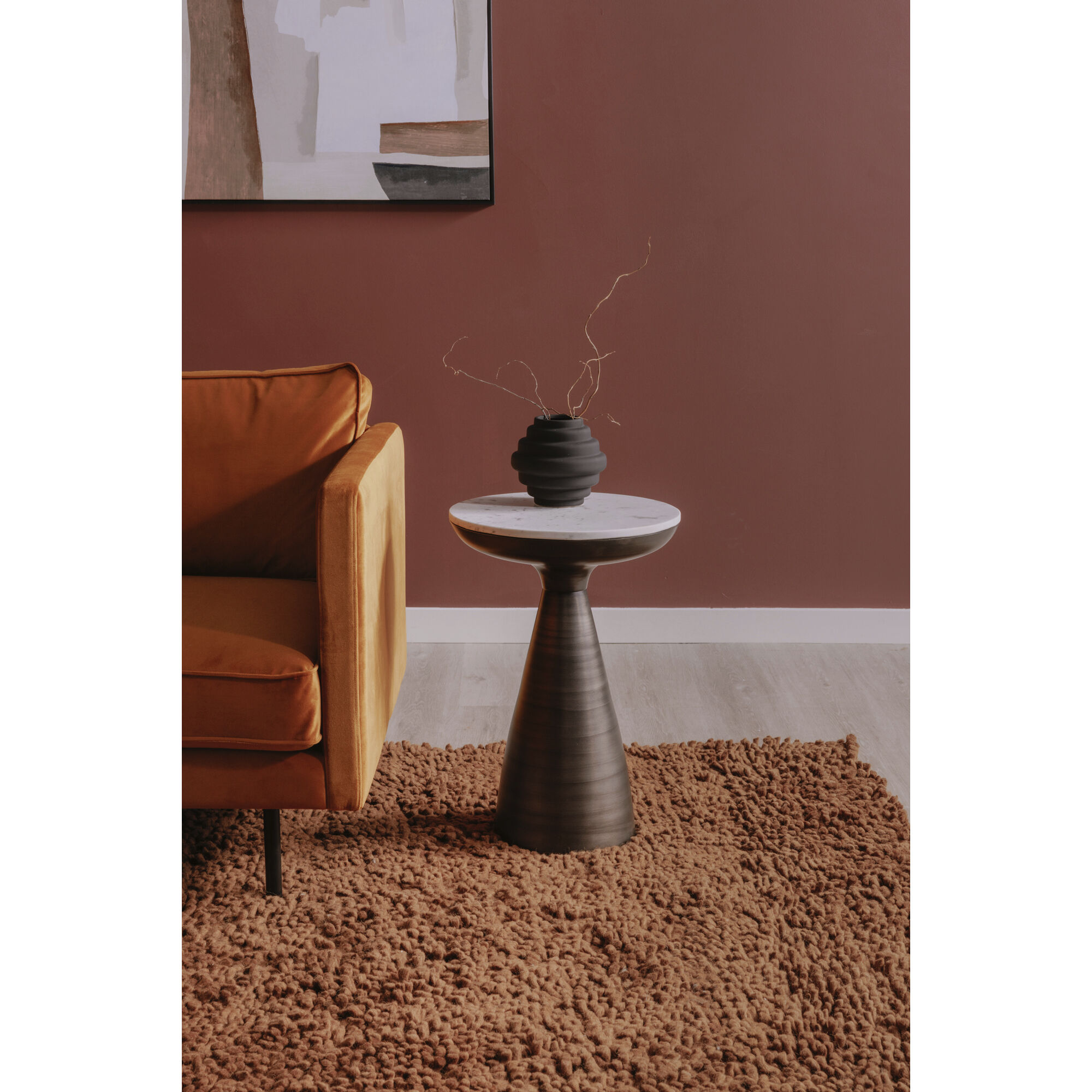 Font 22 X 16 inch White Side Table