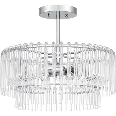 Tayshia 3 Light 18 inch Polished Chrome Semi-Flush Mount Ceiling Light, Large