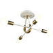 Sabine 4 Light 20 inch Textured White and Brushed Gold Semi Flush Mount Ceiling Light