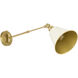 Bailey Wall Mount Wall Light in Studio White and Aged Brass