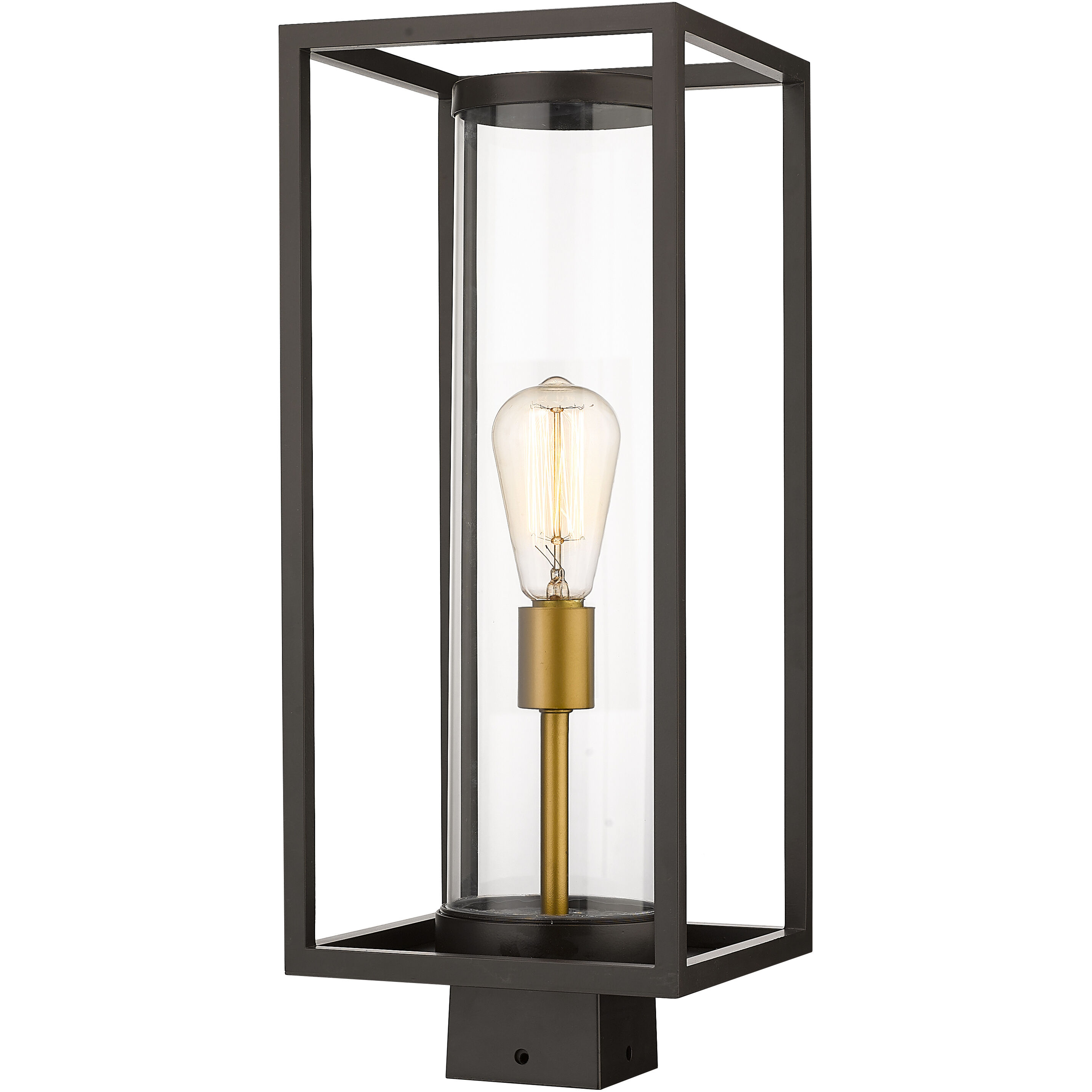 Dunbroch 1 Light 20.25 inch Deep Bronze and Outdoor Brass Outdoor Post Mount Fixture