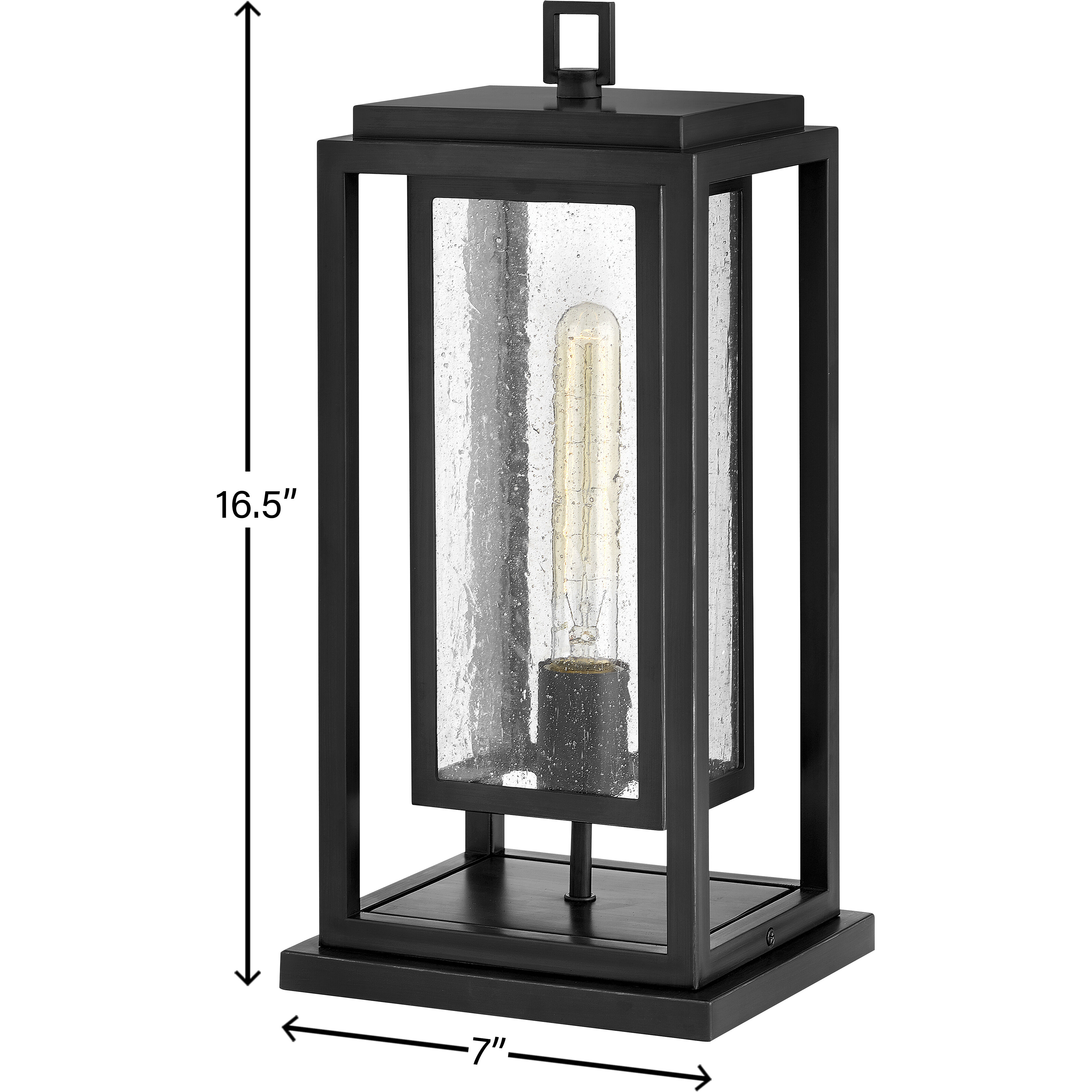 Coastal Elements Republic LED 17 inch Black Outdoor Pier Mount Lantern, Estate Series