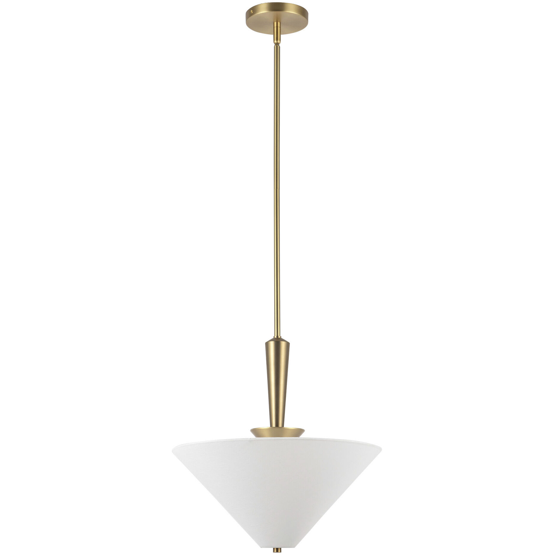 Alora Mood Bridgette 1 Light 16.38 inch Brushed Gold/White Linen Pendant Ceiling Light in Brushed Gold and White Linen, Linen Shade