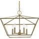 Devone 5 Light 22 inch Antique Brass Chandelier Ceiling Light