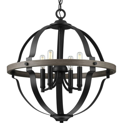 Lockhart 4 Light 20 inch Matte Black Foyer Pendant Ceiling Light