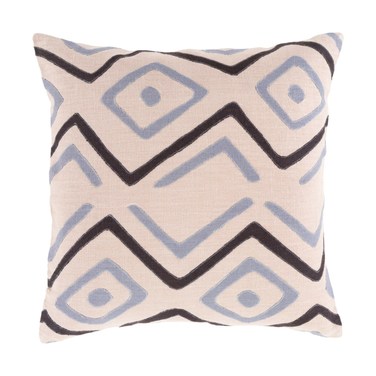 Nairobi 20 X 20 inch Light Gray and Black Throw Pillow
