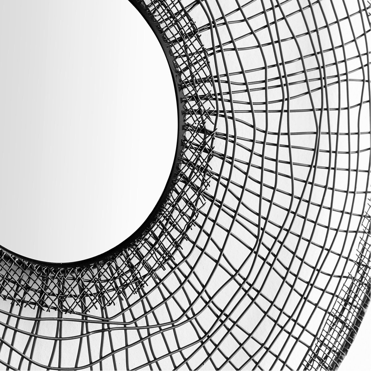 Silk Noir 16 inch Graphite Wall Mirror, Silk, Medium