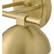 Bowie 2 Light 14.25 inch Lacquered Brass Vanity Light Wall Light