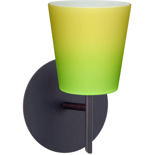Canto 5 LED 5 inch Bronze Mini Sconce Wall Light in Bicolor Green/Yellow Glass