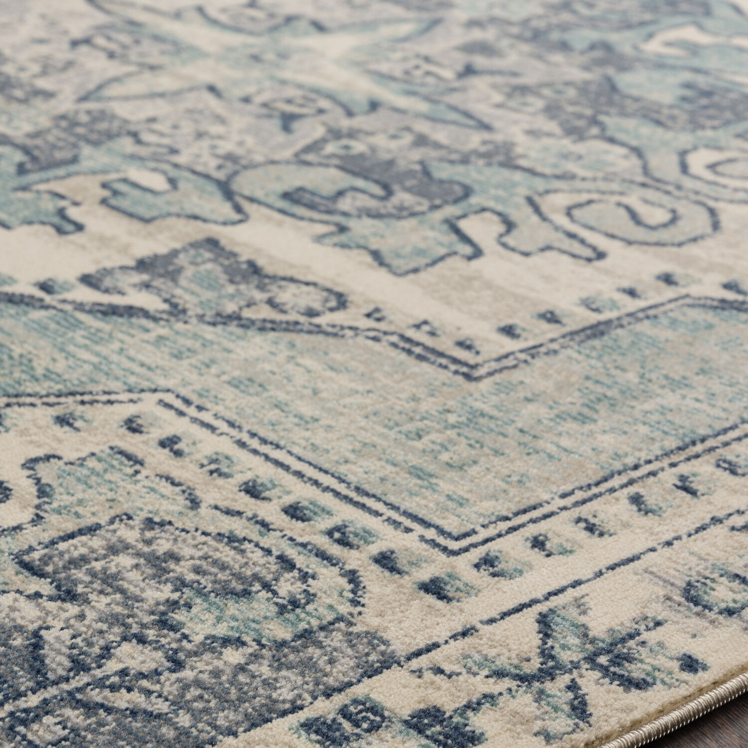 Prince 88 X 63 inch Teal Rug, Rectangle