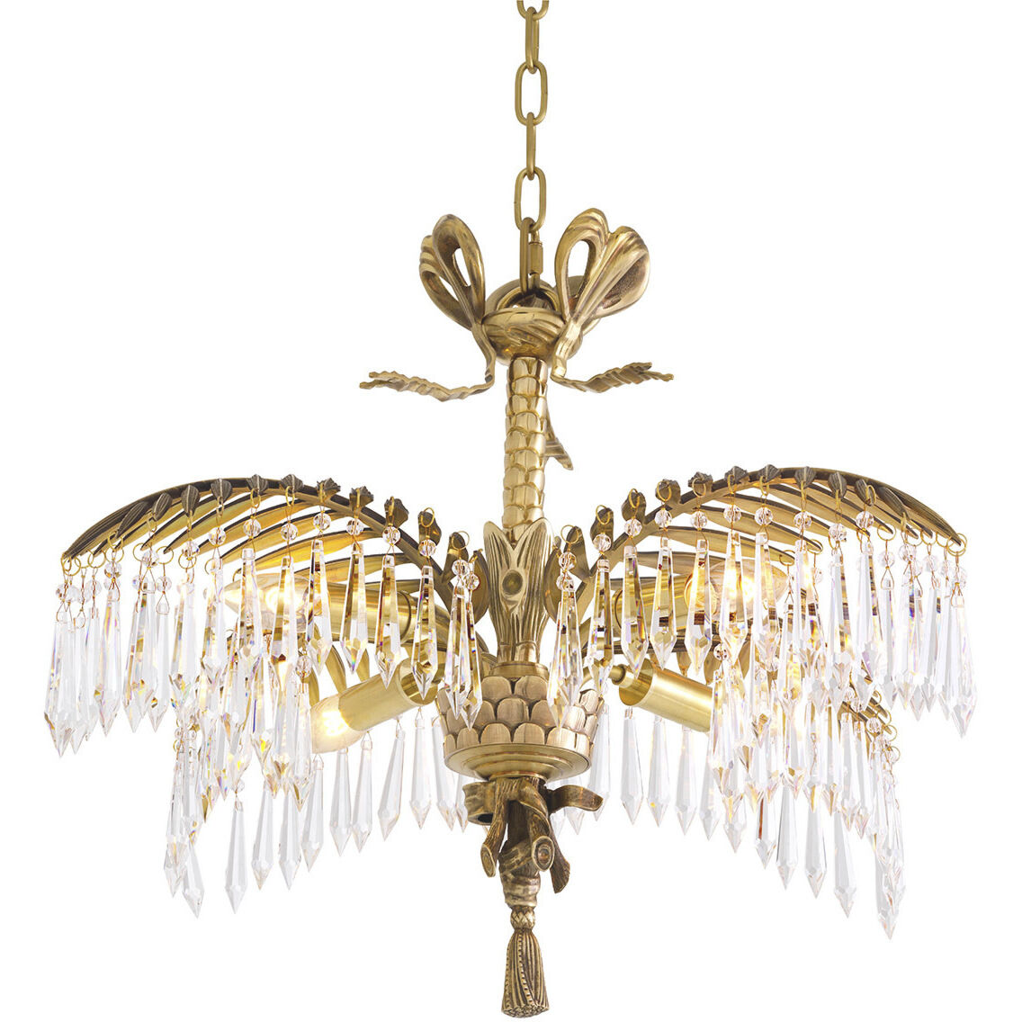 Hildebrandt 4 Light 25.59 inch Vintage Brass Chandelier Ceiling Light, Small