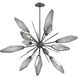 Rock Crystal LED 38.1 inch Graphite Chandelier Ceiling Light in Chilled Smoke, 2700K LED, Starburst