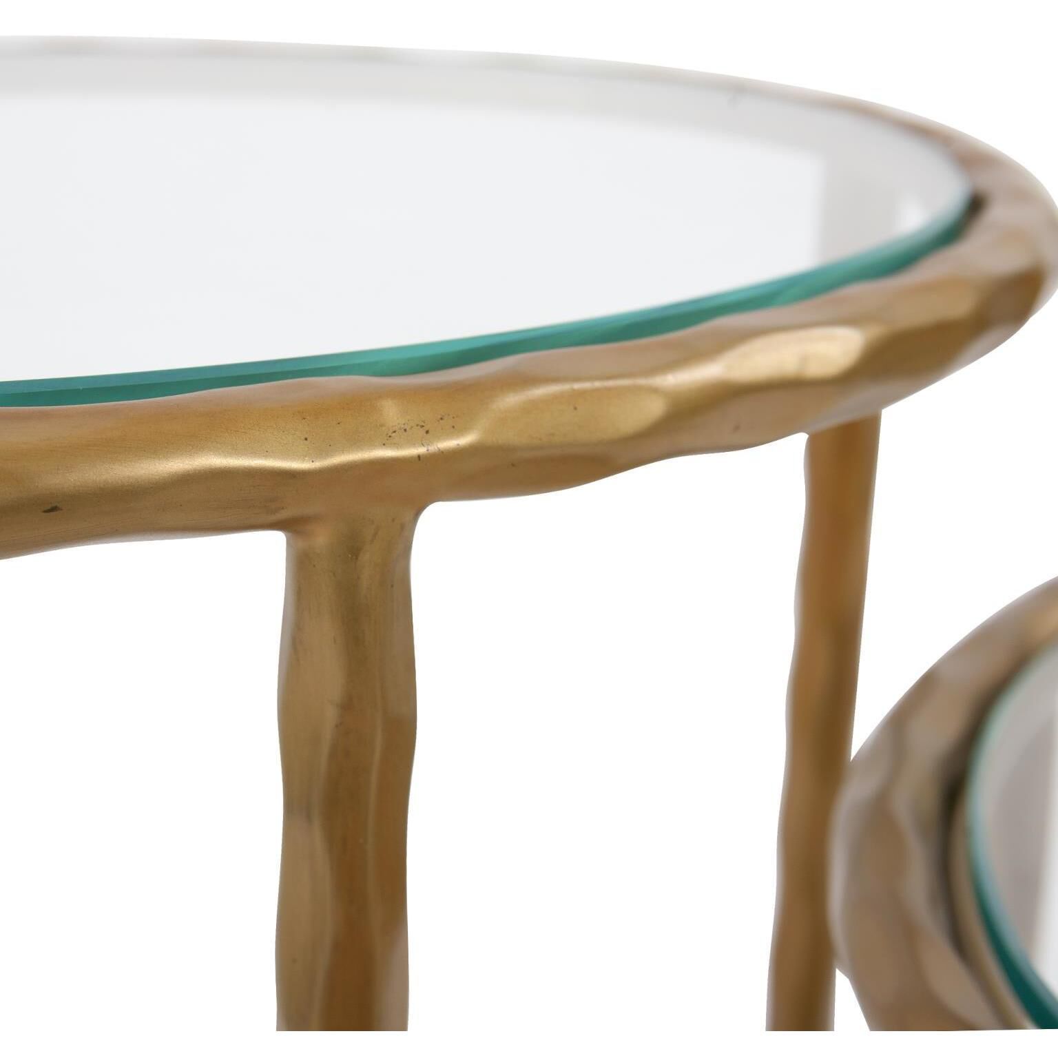 Tetro 22 X 18 inch Brass Nesting Tables