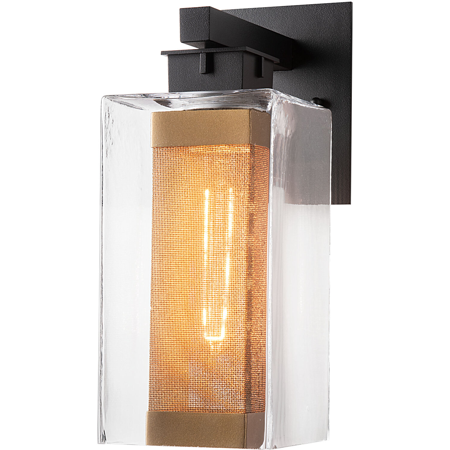 Polaris 1 Light 13.9 inch Coastal Black and Coastal Gold Outdoor Sconce in Coastal Black/Coastal Gold, Medium