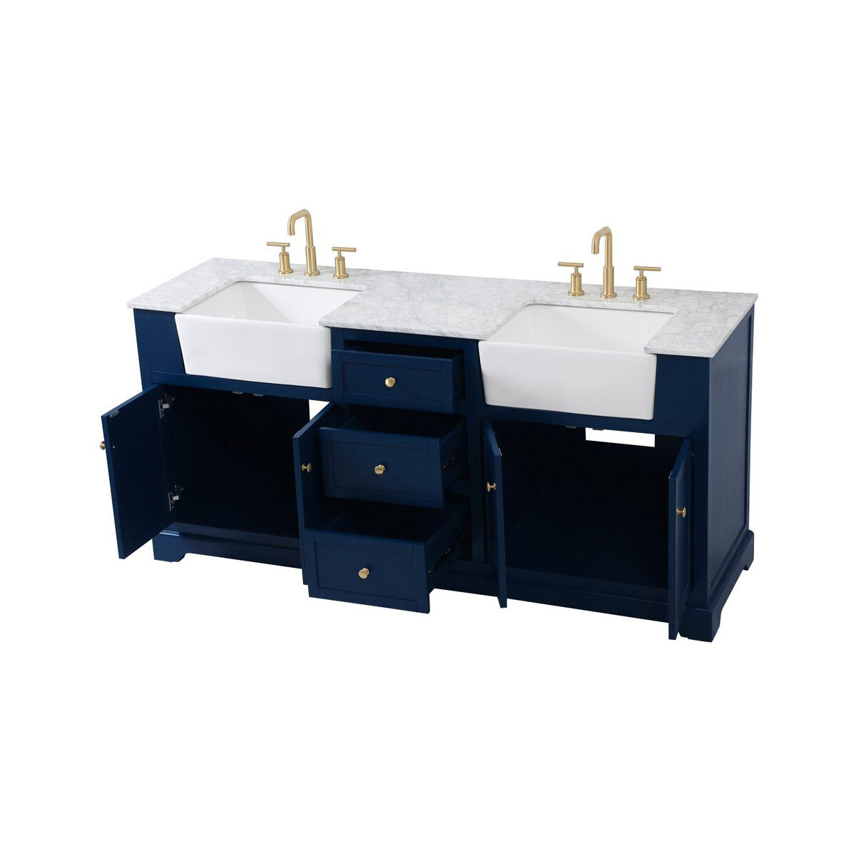 Franklin 72 X 22 X 35 inch Blue Bathroom Vanity Cabinet