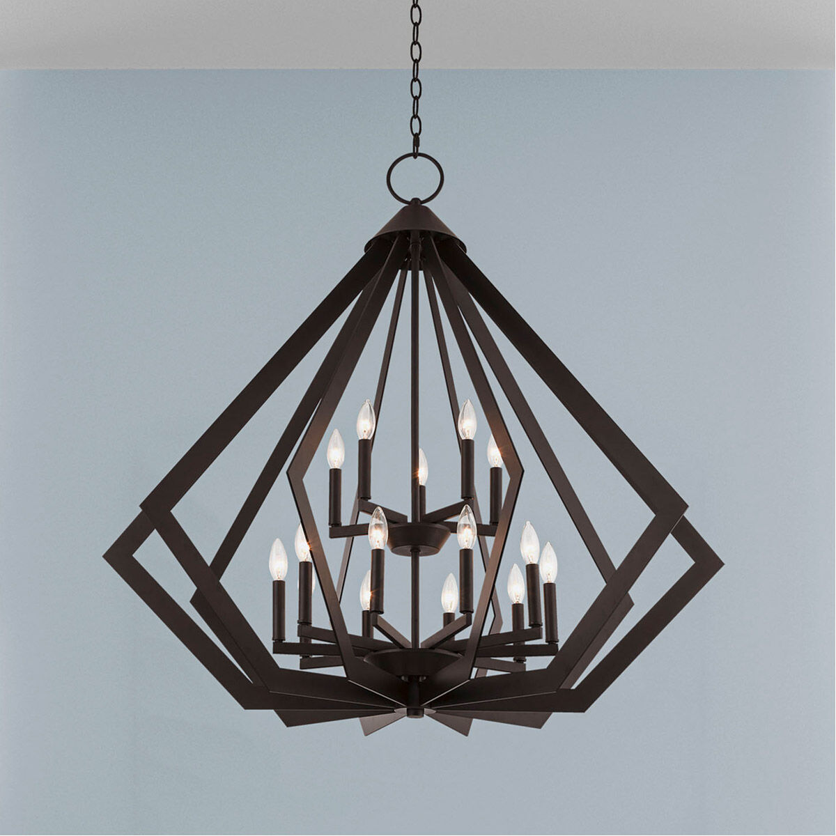 Prism 15 Light 42 inch Bronze Foyer Chandelier Ceiling Light