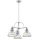 Grant 3 Light 24 inch Brushed Nickel Dinette Chandelier Ceiling Light in Clear Seedy Glass