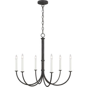 C&M by Chapman & Myers Champlain 6 Light 31 inch Iron Oxide Chandelier Ceiling Light