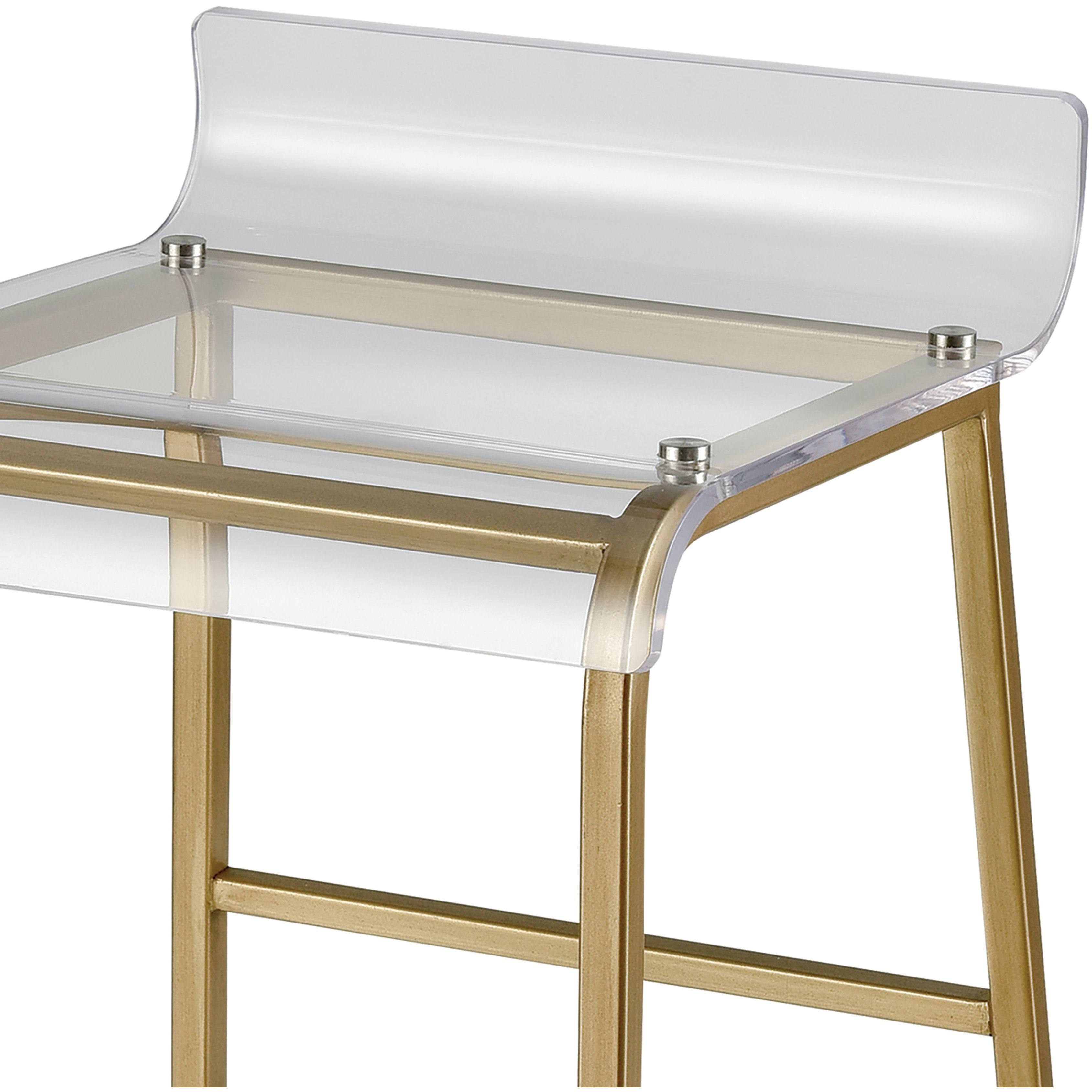 Hyperion 33.25 inch Gold with Clear Bar Stool