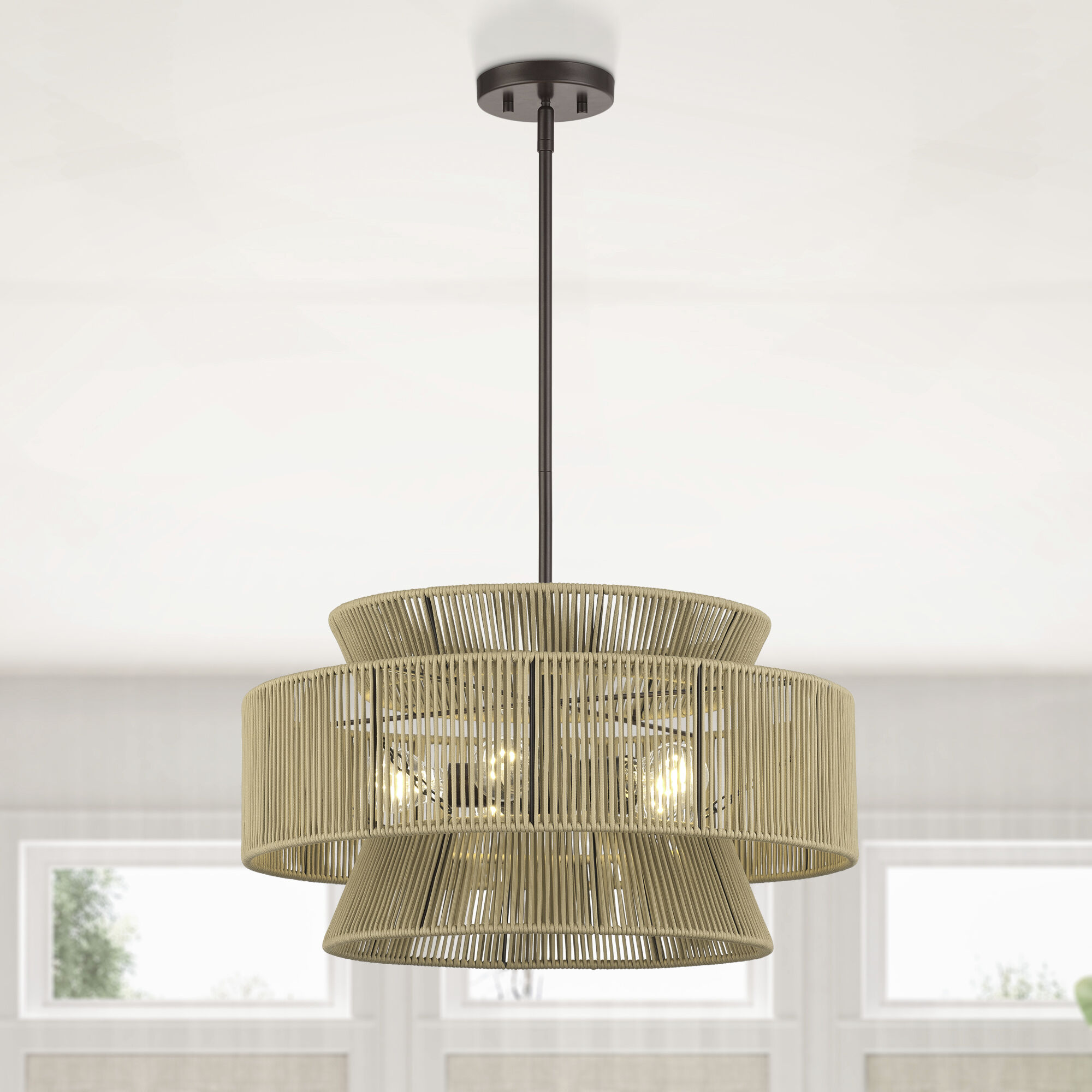 Florell 5 Light 22 inch English Bronze Pendant Chandelier Ceiling Light