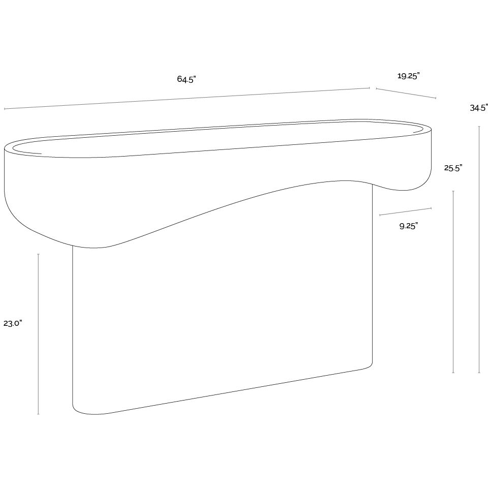 Oreste 64.5 X 34.5 inch Light Brown with Cream Outdoor Console Table