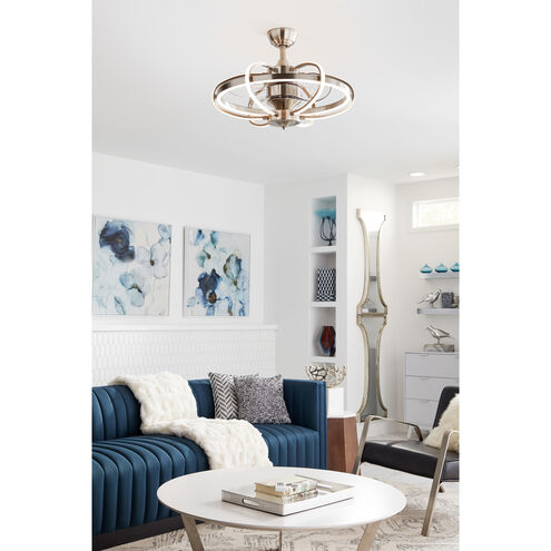 Obvi 22 inch Brushed Nickel with Clear Blades Fan-Uni