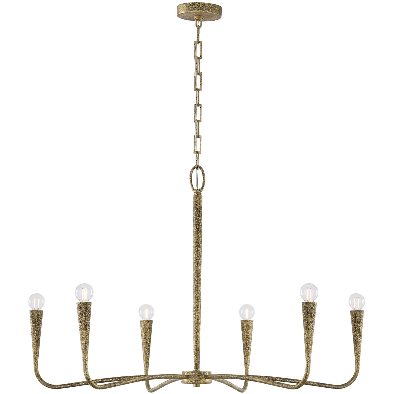 Savari 6 Light 39 inch Artisan Gold Chandelier Ceiling Light