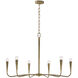 Savari 6 Light 39 inch Artisan Gold Chandelier Ceiling Light