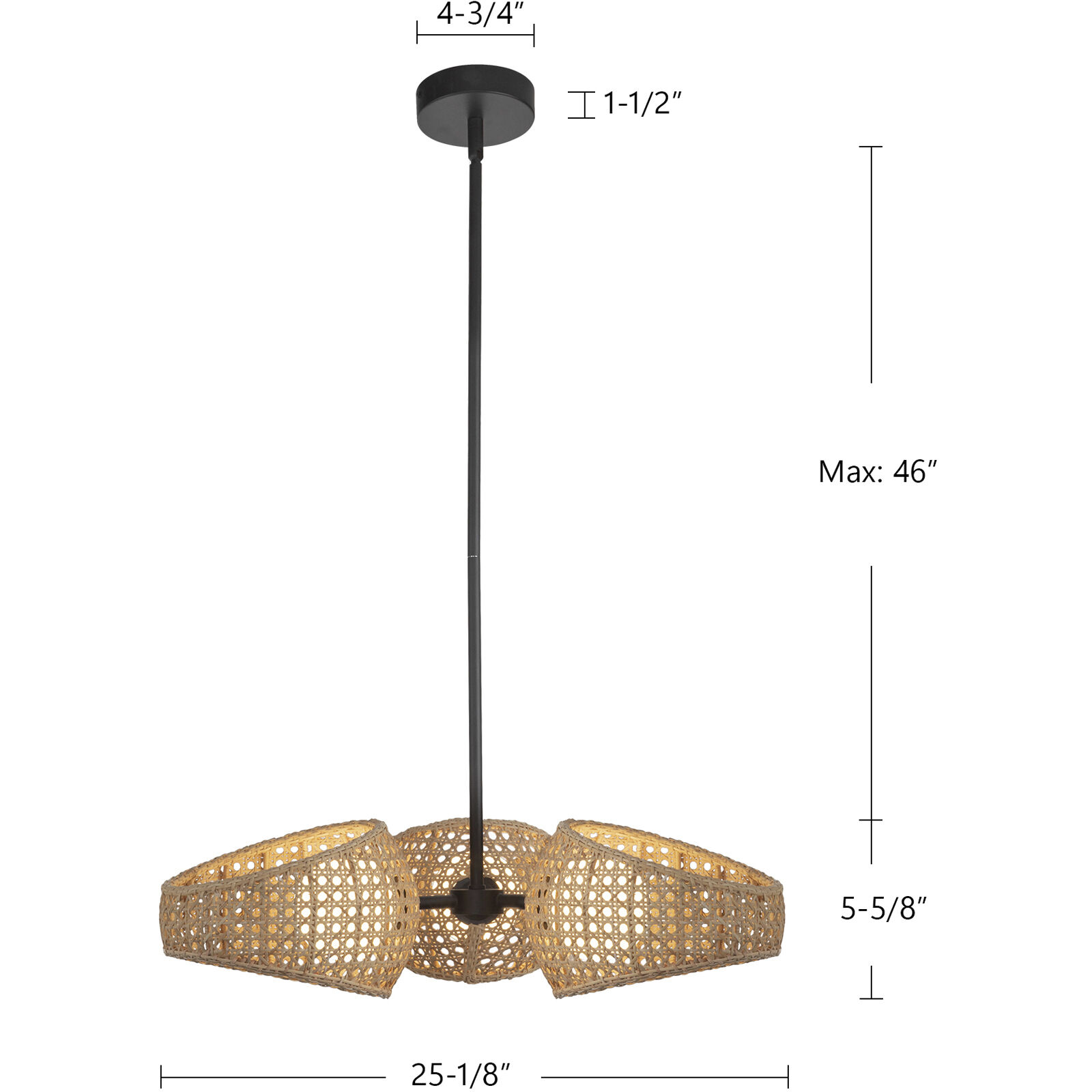 Lanai LED 25.13 inch Black/Opal Glass Chandelier Ceiling Light
