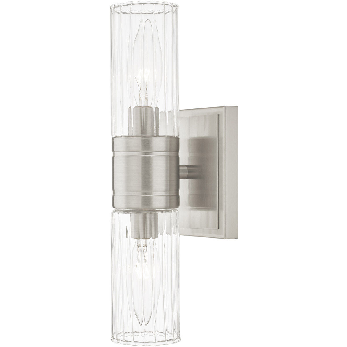 Midtown 2 Light 12 inch Brushed Nickel Bath Vanity Wall Light