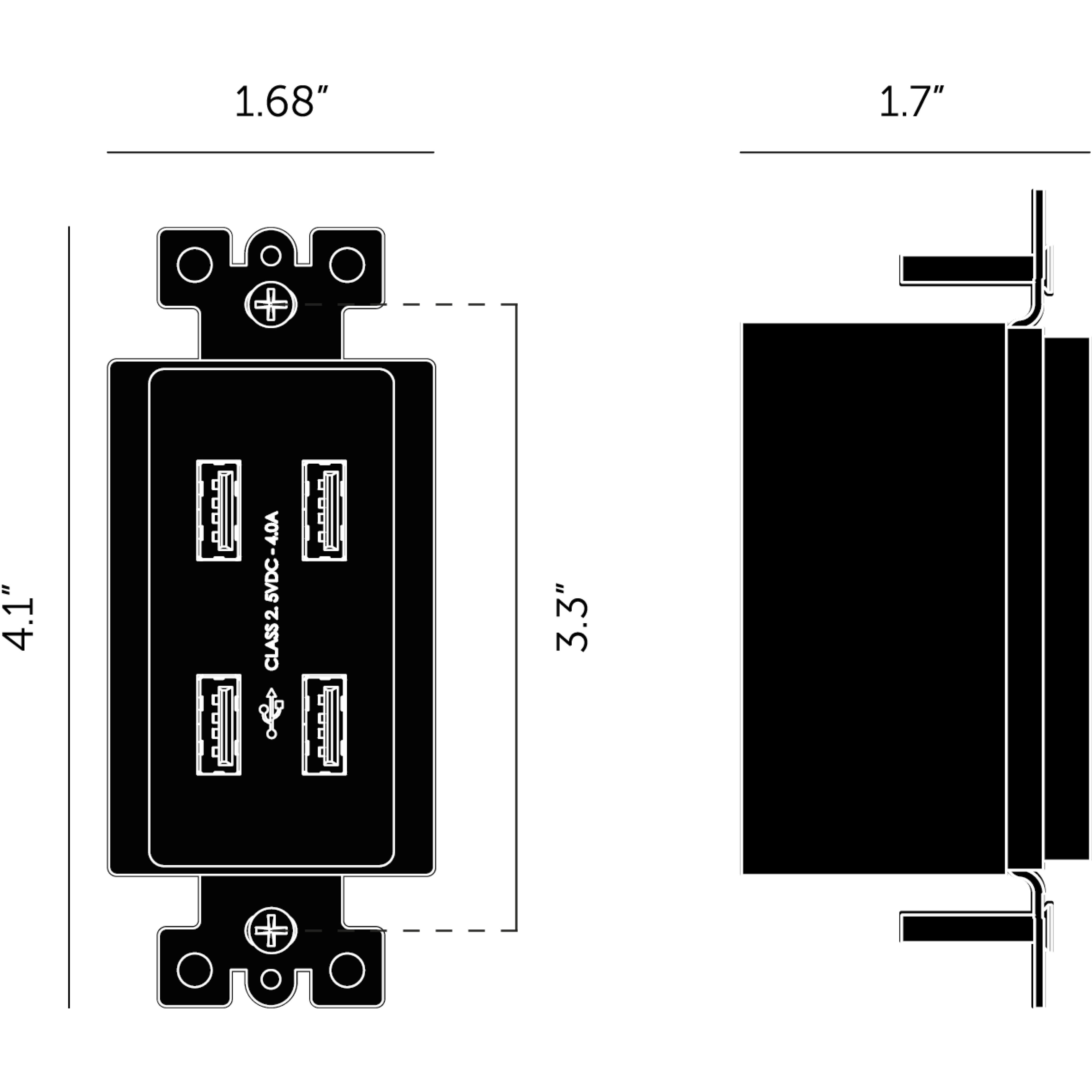 Outlet 5 Black Module, USB
