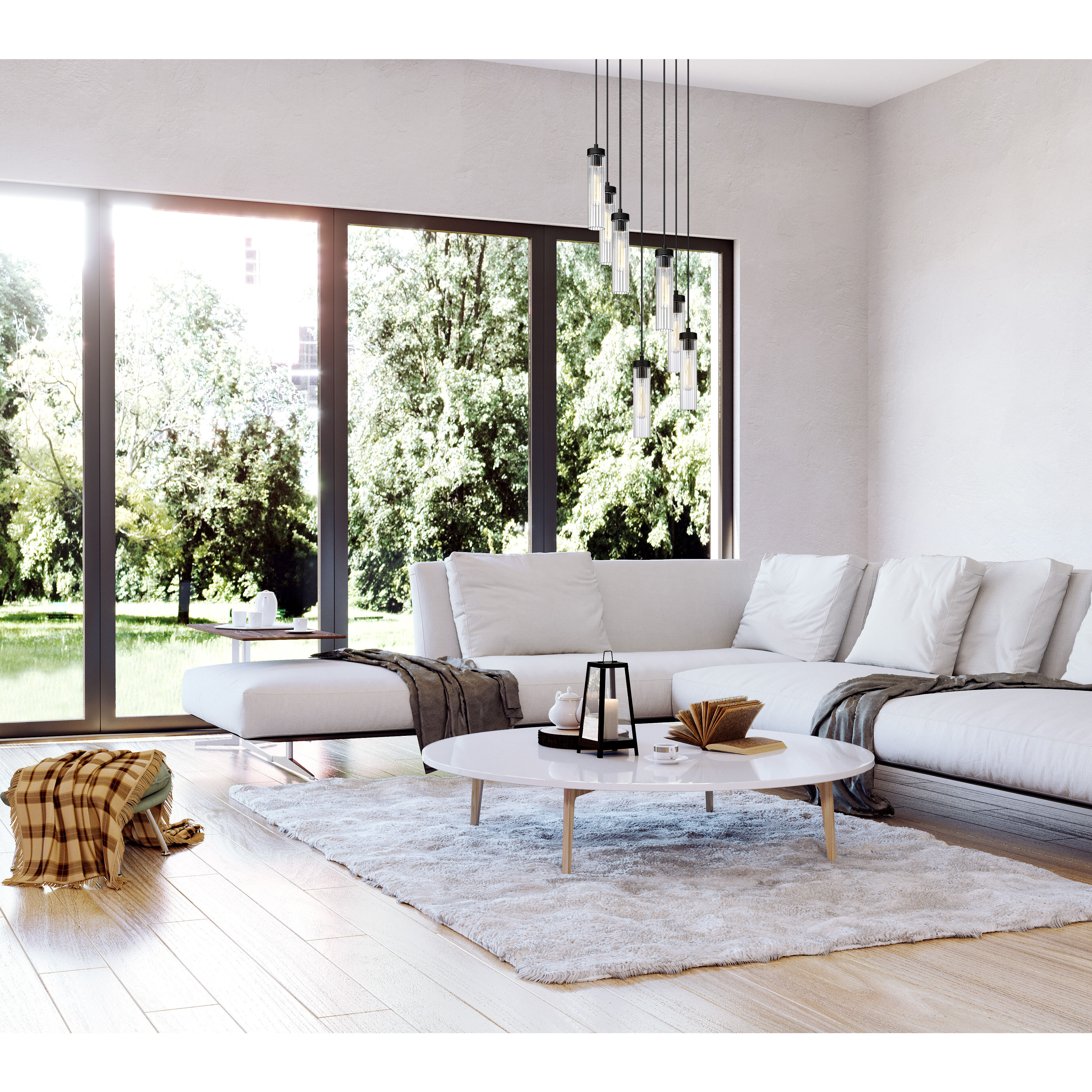 Beau 7 Light 18 inch Matte Black Chandelier Ceiling Light